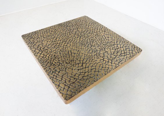 Mid-Century Modern Coffee Table in Bronze, Belgium, 1970s-FGA-1823187