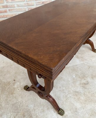 Mid-Century Modern Convertible Dining Table with Bronze Claw Legs, 1950s-NOU-1747297