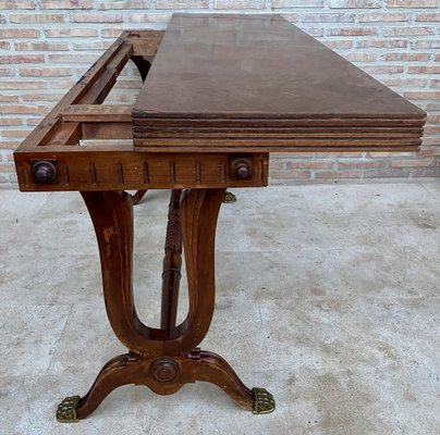 Mid-Century Modern Convertible Dining Table with Bronze Claw Legs, 1950s-NOU-1747297