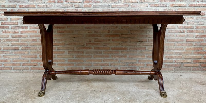 Mid-Century Modern Convertible Dining Table with Bronze Claw Legs, 1950s-NOU-1747297