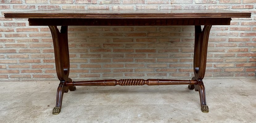 Mid-Century Modern Convertible Dining Table with Bronze Claw Legs, 1950s-NOU-1747297