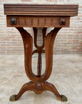 Mid-Century Modern Convertible Dining Table with Bronze Claw Legs, 1950s-NOU-1747297