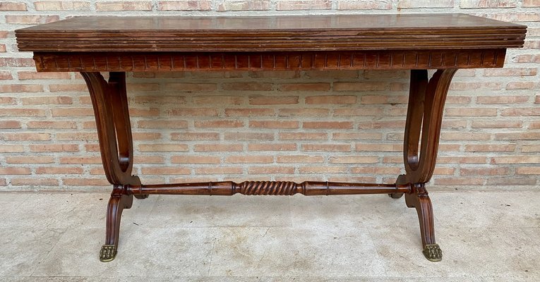 Mid-Century Modern Convertible Dining Table with Bronze Claw Legs, 1950s-NOU-1747297