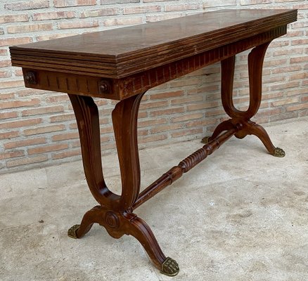 Mid-Century Modern Convertible Dining Table with Bronze Claw Legs, 1950s-NOU-1747297