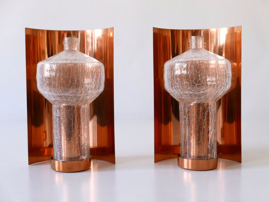 Mid-Century Modern Copper & Glass Sconces by Kaiser Leuchten, 1960s, Set of 2-WPT-1109363