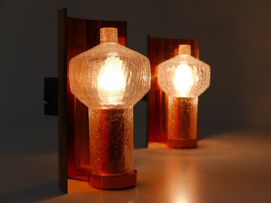 Mid-Century Modern Copper & Glass Sconces by Kaiser Leuchten, 1960s, Set of 2-WPT-1109363