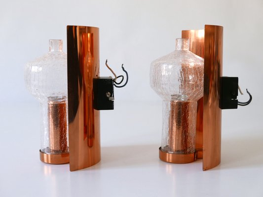 Mid-Century Modern Copper & Glass Sconces by Kaiser Leuchten, 1960s, Set of 2-WPT-1109363