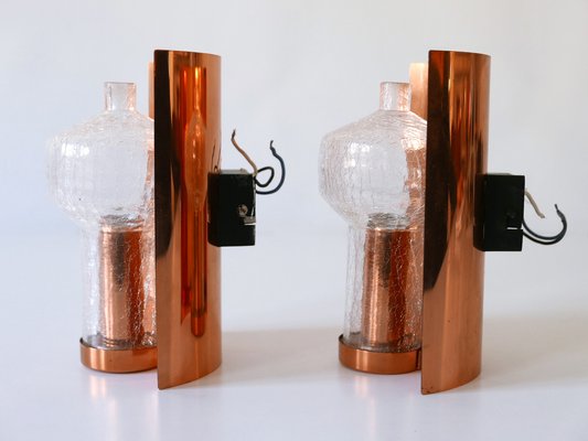 Mid-Century Modern Copper & Glass Sconces by Kaiser Leuchten, 1960s, Set of 2-WPT-1109363