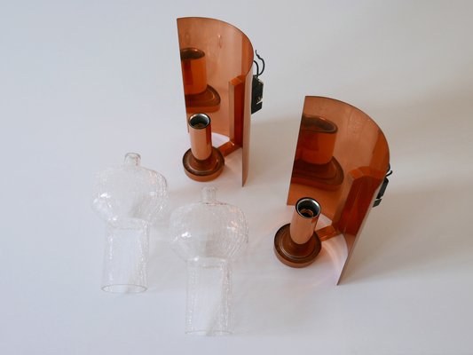 Mid-Century Modern Copper & Glass Sconces by Kaiser Leuchten, 1960s, Set of 2-WPT-1109363