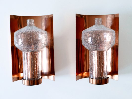 Mid-Century Modern Copper & Glass Sconces by Kaiser Leuchten, 1960s, Set of 2-WPT-1109363