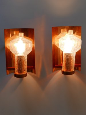 Mid-Century Modern Copper & Glass Sconces by Kaiser Leuchten, 1960s, Set of 2-WPT-1109363