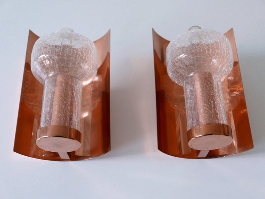 Mid-Century Modern Copper & Glass Sconces by Kaiser Leuchten, 1960s, Set of 2-WPT-1109363