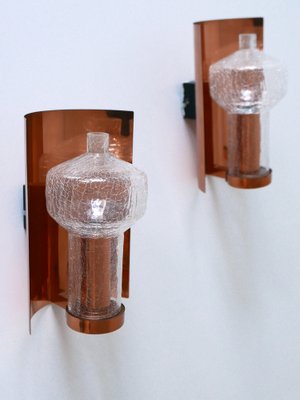 Mid-Century Modern Copper & Glass Sconces by Kaiser Leuchten, 1960s, Set of 2-WPT-1109363