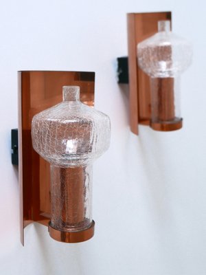 Mid-Century Modern Copper & Glass Sconces by Kaiser Leuchten, 1960s, Set of 2-WPT-1109363