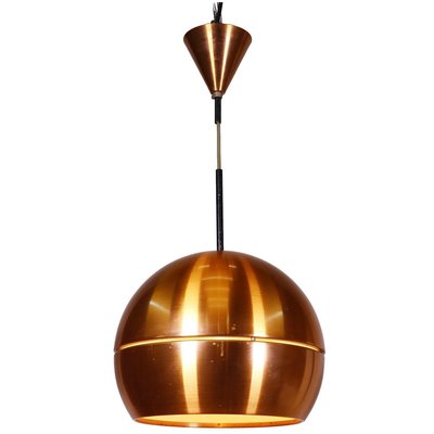 Mid-Century Modern Copper Pendant Lamp, 1960s, Denmark-DEK-932593