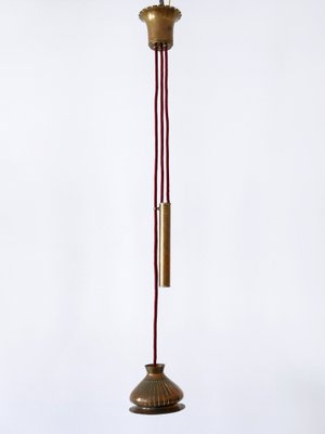 Mid-Century Modern Counterweight Brass Pendant Lamp, Germany, 1950s-WPT-1742347