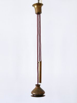 Mid-Century Modern Counterweight Brass Pendant Lamp, Germany, 1950s-WPT-1742347