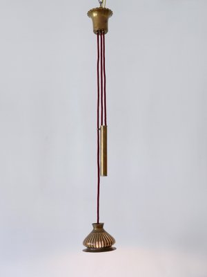 Mid-Century Modern Counterweight Brass Pendant Lamp, Germany, 1950s-WPT-1742347