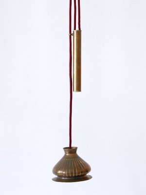 Mid-Century Modern Counterweight Brass Pendant Lamp, Germany, 1950s-WPT-1742347