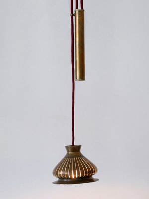 Mid-Century Modern Counterweight Brass Pendant Lamp, Germany, 1950s-WPT-1742347