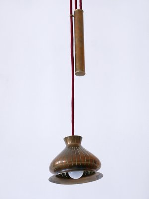 Mid-Century Modern Counterweight Brass Pendant Lamp, Germany, 1950s-WPT-1742347