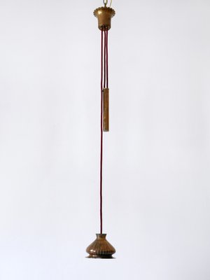 Mid-Century Modern Counterweight Brass Pendant Lamp, Germany, 1950s-WPT-1742347