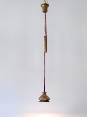 Mid-Century Modern Counterweight Brass Pendant Lamp, Germany, 1950s-WPT-1742347