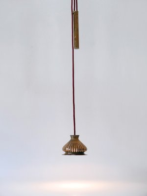 Mid-Century Modern Counterweight Brass Pendant Lamp, Germany, 1950s-WPT-1742347