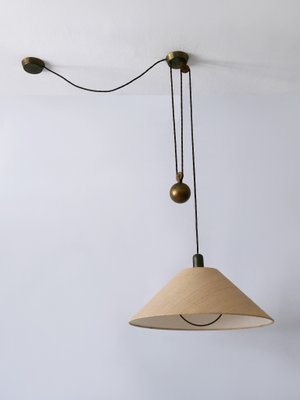 Mid-Century Modern Counterweight Brass Pendant Lamp, Germany, 1960s-WPT-2016366