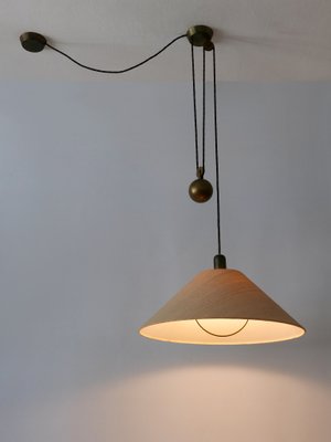 Mid-Century Modern Counterweight Brass Pendant Lamp, Germany, 1960s-WPT-2016366