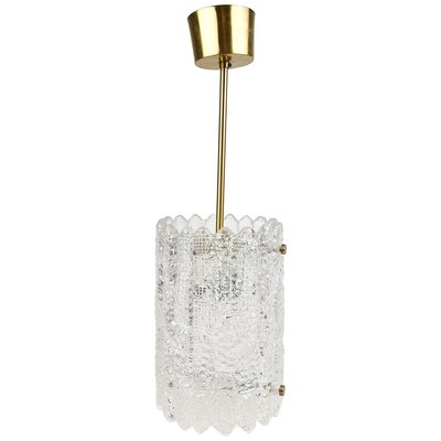 Mid-Century Modern Crystal Cylinder Pendant Lamp by Carl Fagerlund for Orrefors, 1960s-UYK-806911