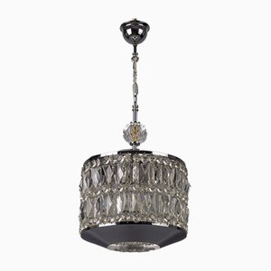 Mid-Century Modern Crystal Glass and Chrome Pendant Lamp-KEG-984507