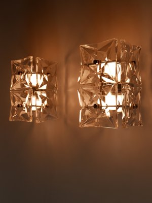 Mid-Century Modern Crystal Glass Sconces from Kinkeldey, 1960s, Set of 2-WPT-844808