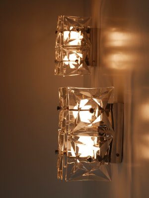 Mid-Century Modern Crystal Glass Sconces from Kinkeldey, 1960s, Set of 2-WPT-844808