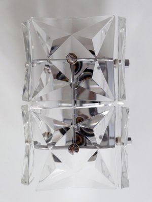 Mid-Century Modern Crystal Glass Sconces from Kinkeldey, 1960s, Set of 2-WPT-844808