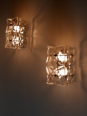 Mid-Century Modern Crystal Glass Sconces from Kinkeldey, 1960s, Set of 2-WPT-844808