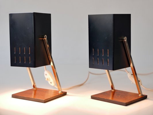 Mid-Century Modern Cube Table Lamps from Kaiser Leuchten, Germany, 1960s, Set of 2-WPT-2016096