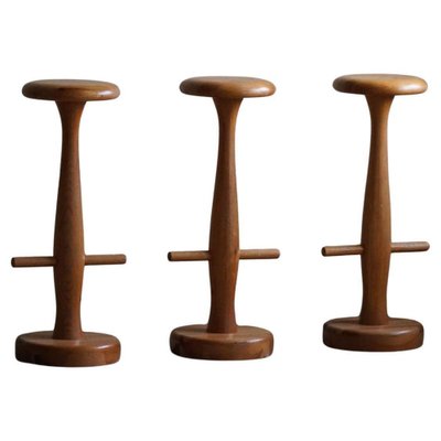 Mid-Century Modern Danish Bar Stools in Oak from Rainer Daumiller, 1960s, Set of 3-MXF-2041649