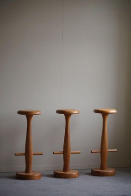 Mid-Century Modern Danish Bar Stools in Oak from Rainer Daumiller, 1960s, Set of 3-MXF-2041649