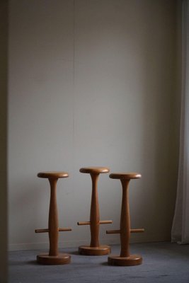 Mid-Century Modern Danish Bar Stools in Oak from Rainer Daumiller, 1960s, Set of 3-MXF-2041649