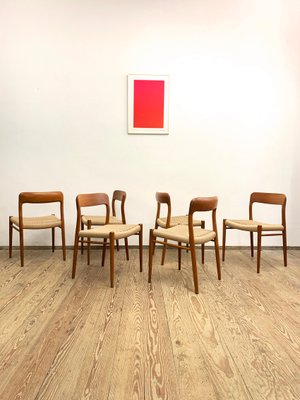 Mid-Century Modern Danish Dining Chairs in Teak by Niels O. Møller, 1950s, Set of 6-DOY-2016587