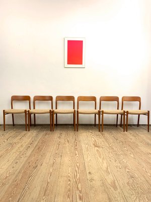 Mid-Century Modern Danish Dining Chairs in Teak by Niels O. Møller, 1950s, Set of 6-DOY-2016587