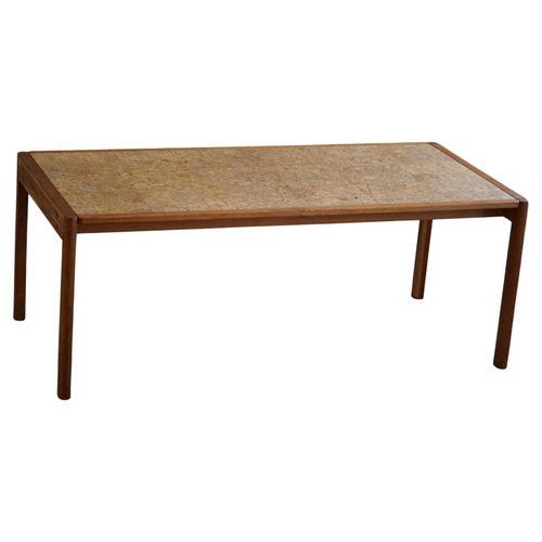 Mid-Century Modern Danish Dining Table in Oak & Cork attributed to Jørgen Bækmark for Fdb, 1960s