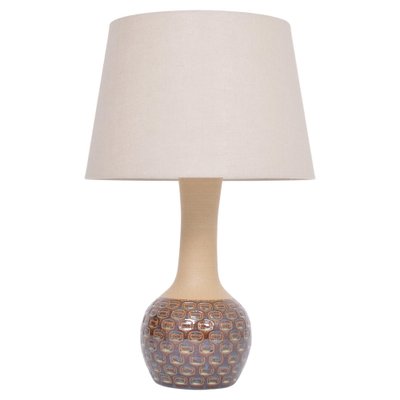 Mid-Century Modern Danish Lamp in Stoneware with Graphic Pattern from Soholm, 1970s-FN-1398816