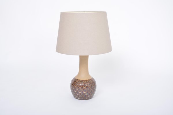 Mid-Century Modern Danish Lamp in Stoneware with Graphic Pattern from Soholm, 1970s-FN-1398816