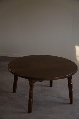 Mid-Century Modern Danish Round Sofa Table in Stained Oak by Henning Kjærnulf, 1960s-MXF-1761447