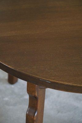 Mid-Century Modern Danish Round Sofa Table in Stained Oak by Henning Kjærnulf, 1960s-MXF-1761447