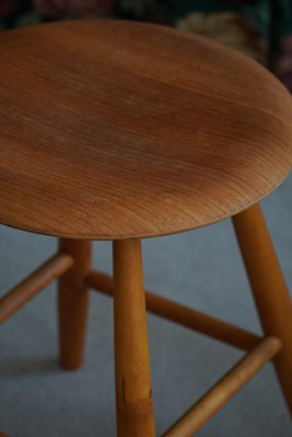 Mid-Century Modern Danish Round Stool in Beech, 1970s-MXF-1703077