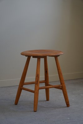 Mid-Century Modern Danish Round Stool in Beech, 1970s-MXF-1703077