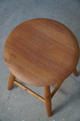 Mid-Century Modern Danish Round Stool in Beech, 1970s-MXF-1703077